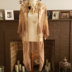 Sheer Embroidered Kimono